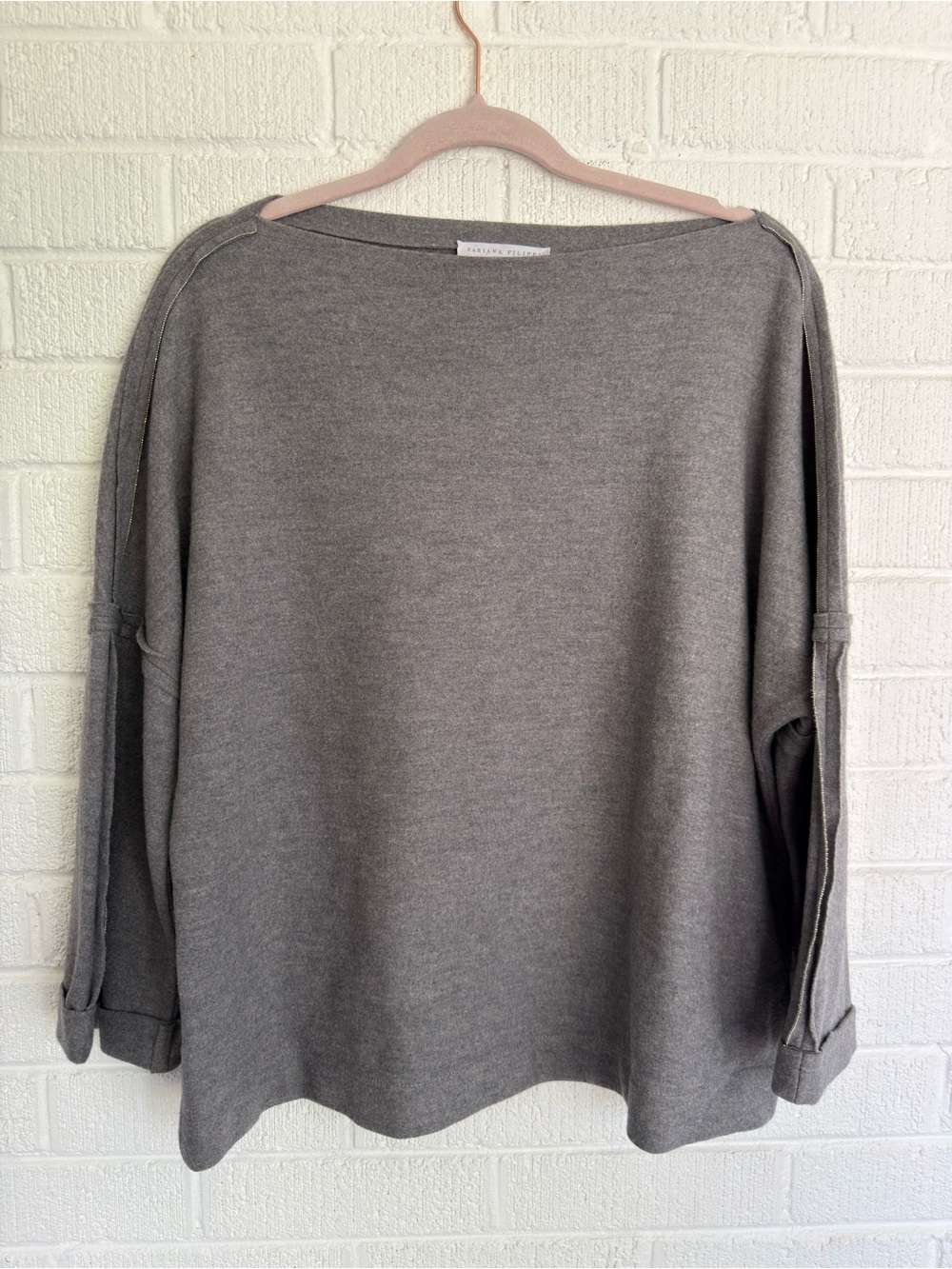 Fabianna Fillipi Gray Merino Wool Knit Sweater XL
